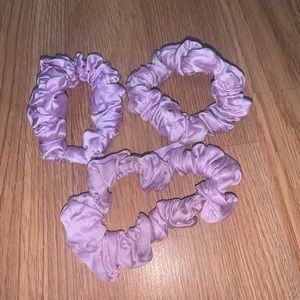 3 purple silk scrunchies